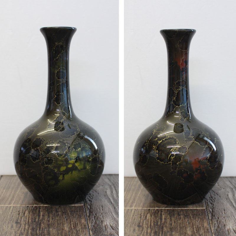 楽天市場】【アウトレット】吹錦雲母鶴首 花瓶 [Φ5×幅13×H23.3cm