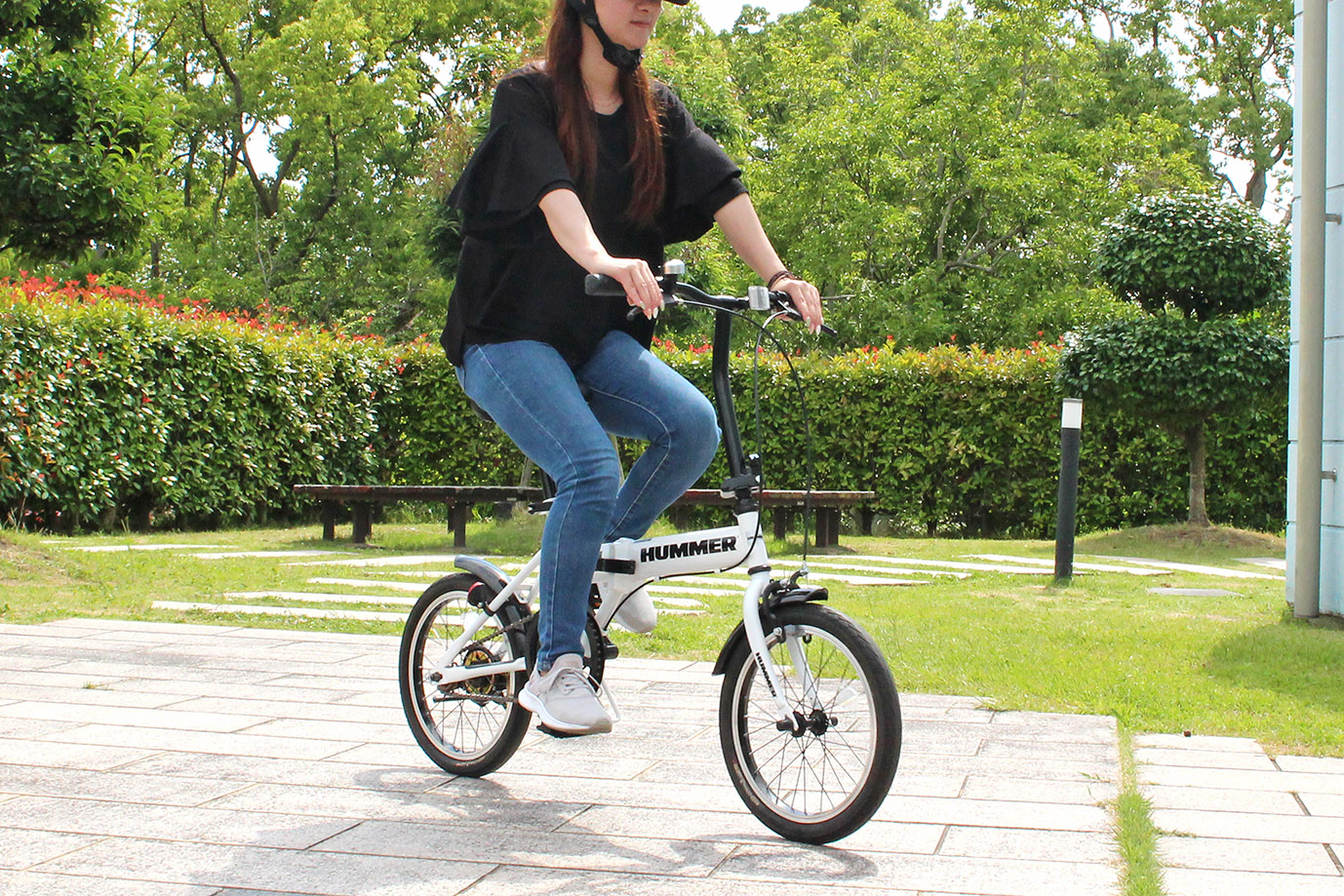 楽天市場】ミムゴ HUMMER MG-HM16N-WH ノーパンク16インチ折畳み自転車