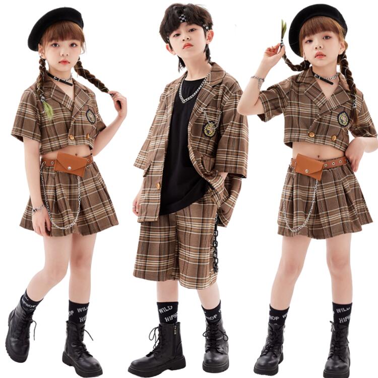 楽天市場】キッズダンス衣装 スーツ 子供 ヒップホップ チェック柄