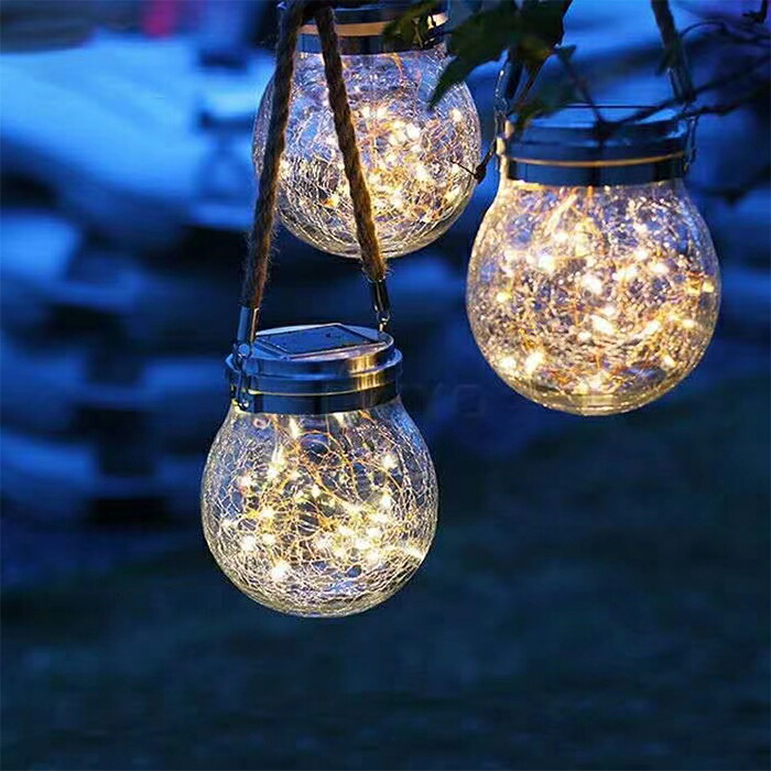 楽天市場】ソーラーライト 2個セット ランタン型 キャンドル型 ガラス