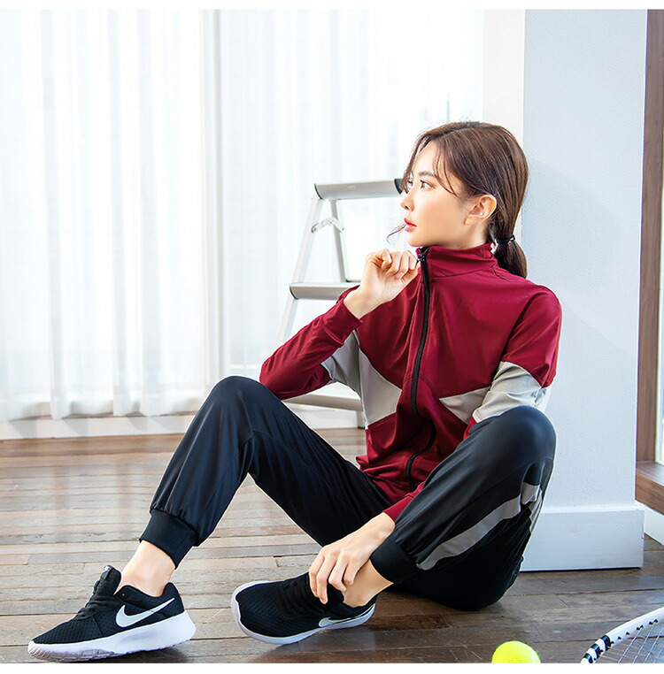 楽天市場】4点セット カジュアル服 レッド ブラック スポーツウェア