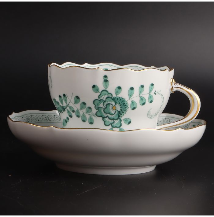 楽天市場】マイセン インドの華 枝付き グリーンカップ＆ソーサー 9 /R