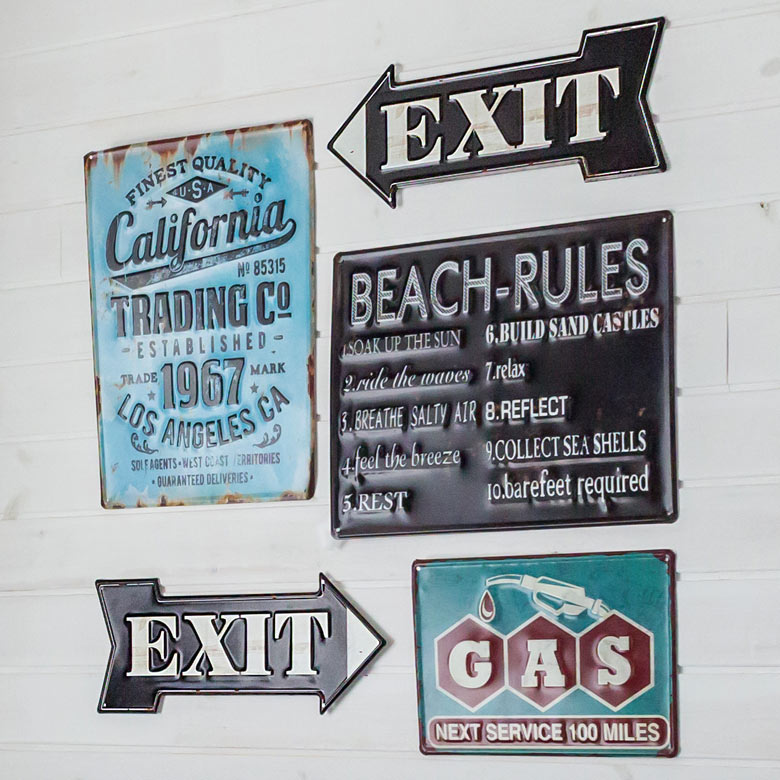楽天市場】ヴィンテージ風 サインボード EXIT サインプレート