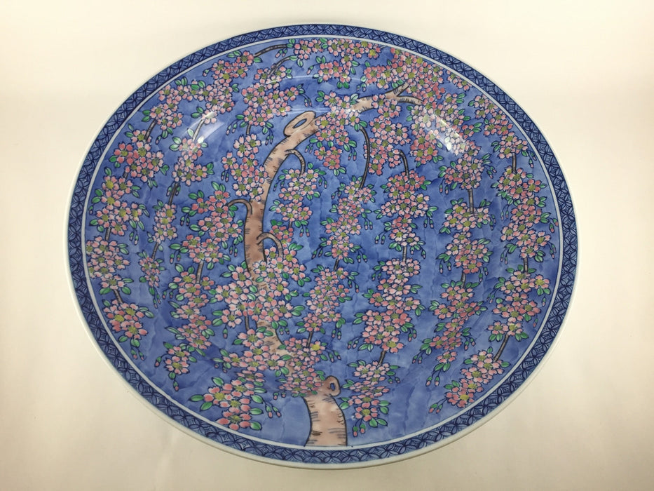 有田焼 福丈窯 38cm大皿.染錦渕地紋桜【限定1】 — 佐賀有田 ギャラリー