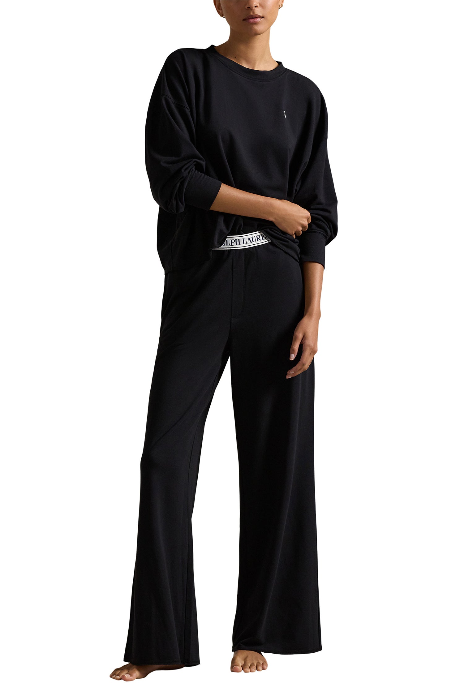 Club Terry Crew/Wide Leg Set - Polo Black - Polo Ralph Lauren