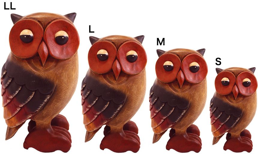 うとうとフクロウ 置物 アジアン雑貨 タイ ふくろう