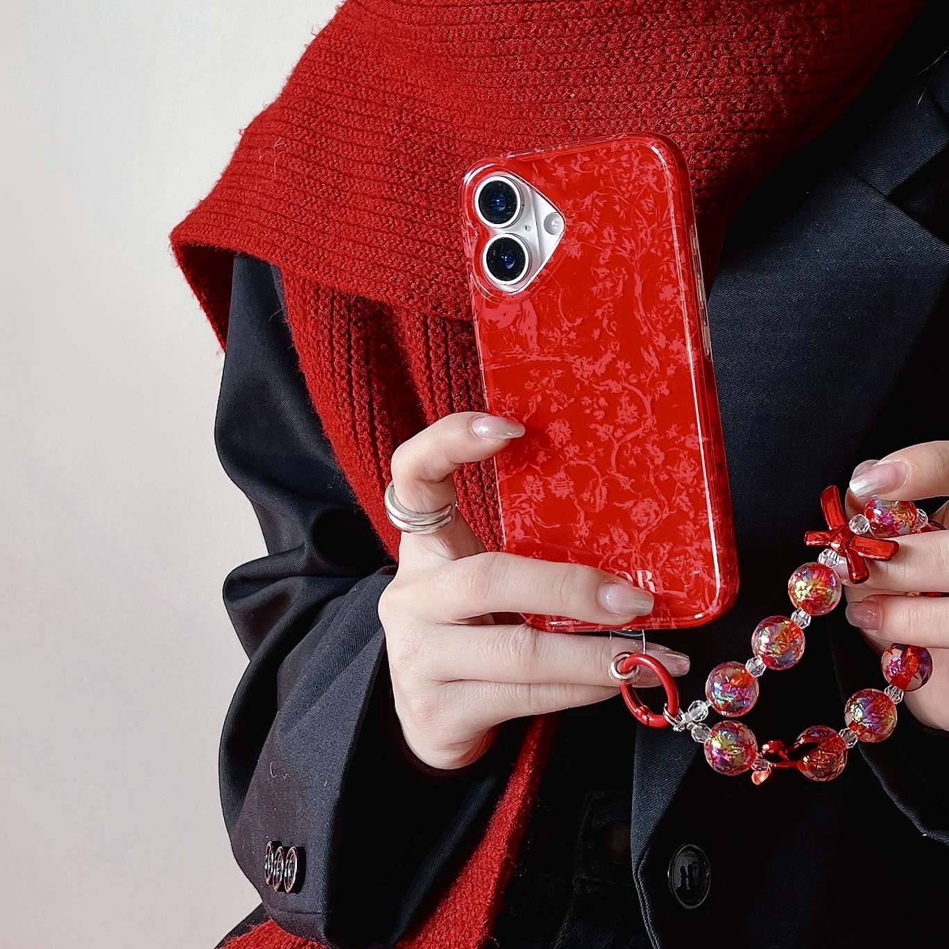 新作 ディオール iPhone16 Pro Maxケース レッド 華やか Dior iPhone16