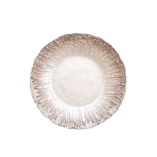 フラッシュ プレート 15cm クリア＆ゴールド | Vetro Felice - 幸せの