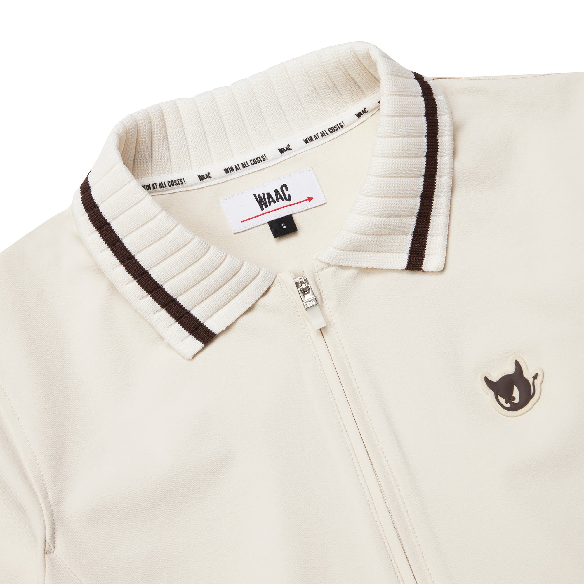 WOMEN リブカラーフルジップワンピース アイボリー