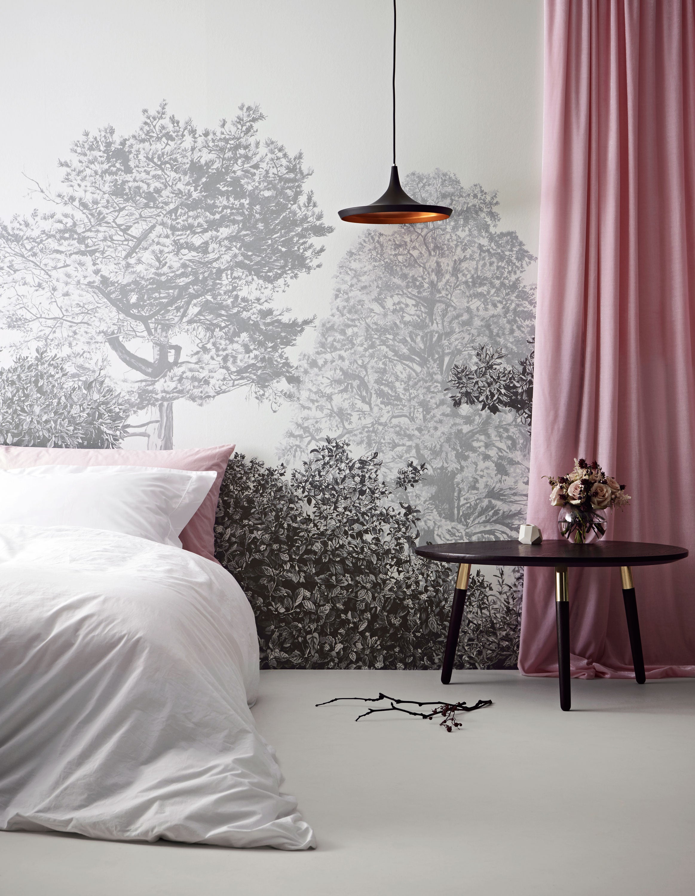Sian Zeng / Hua Trees Mural Wallpaper / Grey HUATREES03 【3パネル1