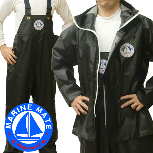 マリンメイト 黒 ブラック 上下セット ｜ 漁師カッパ専門店 Washirosa