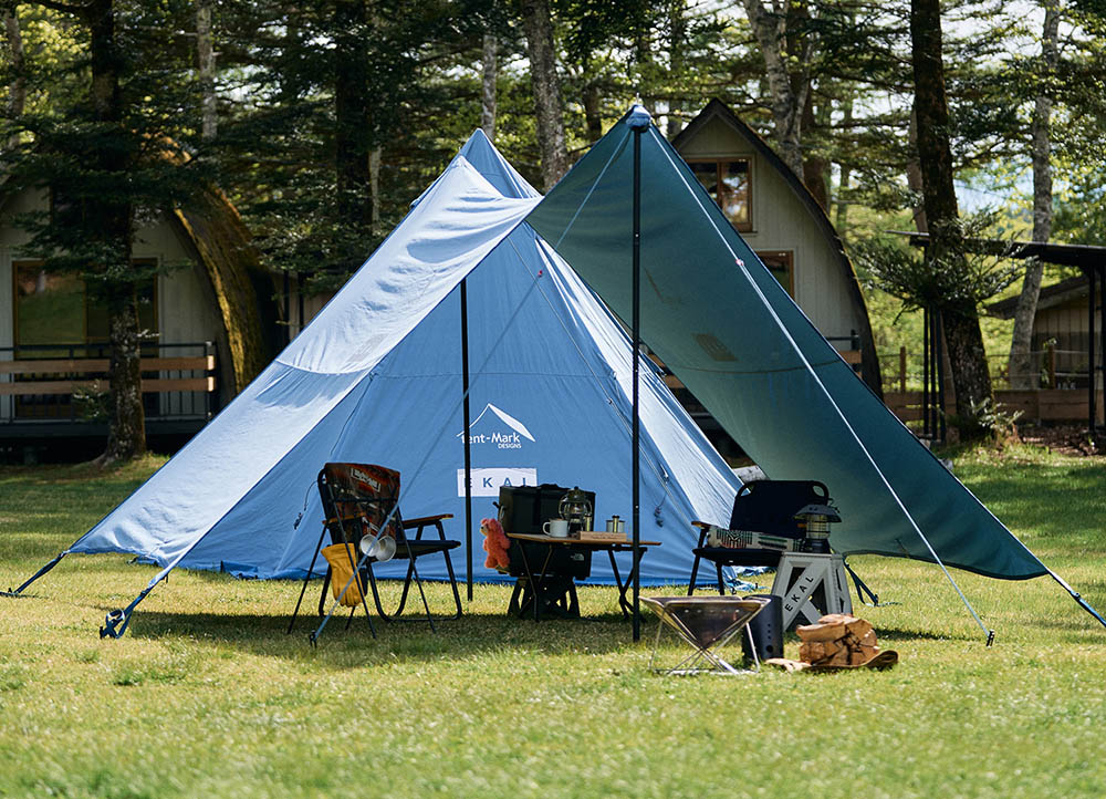 EKAL×テンマクデザインの即完コラボテントに対応する焚き火タープが