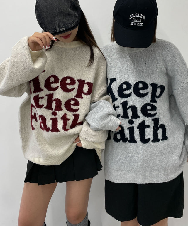 フラッフィーグラフィックBIGニットプルオーバー｜WEGO（ウィゴー