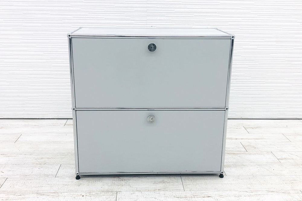 USMハラー オープン書庫 2段 グレー | 中古オフィス家具専門店の