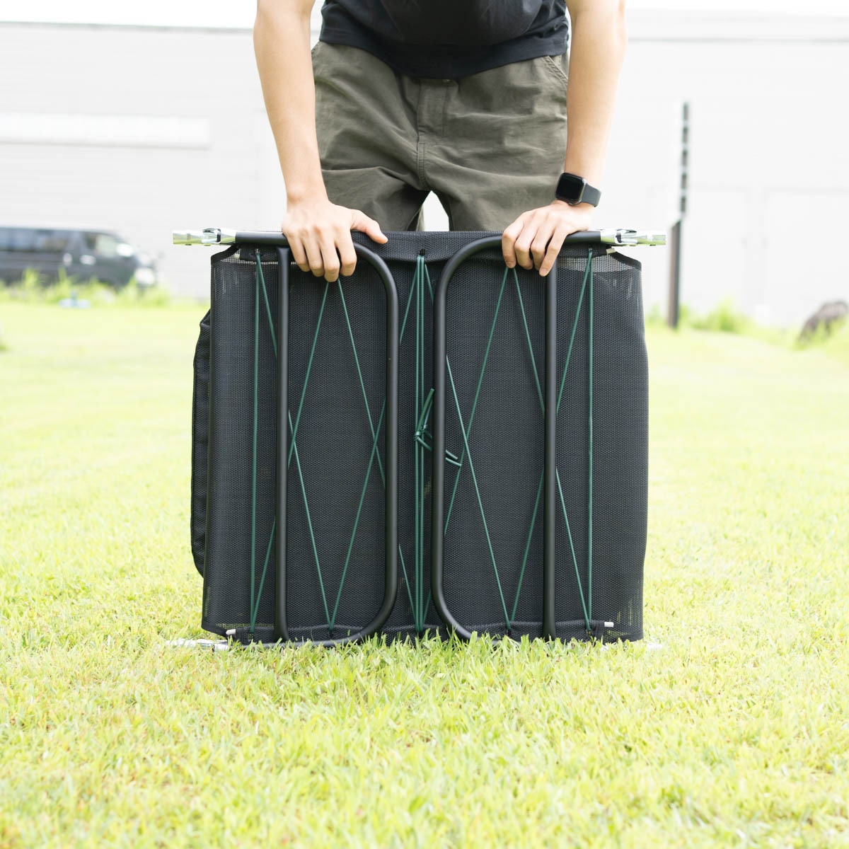 クールメッシュ リクライニングベッド （ブラック） - アウトドア