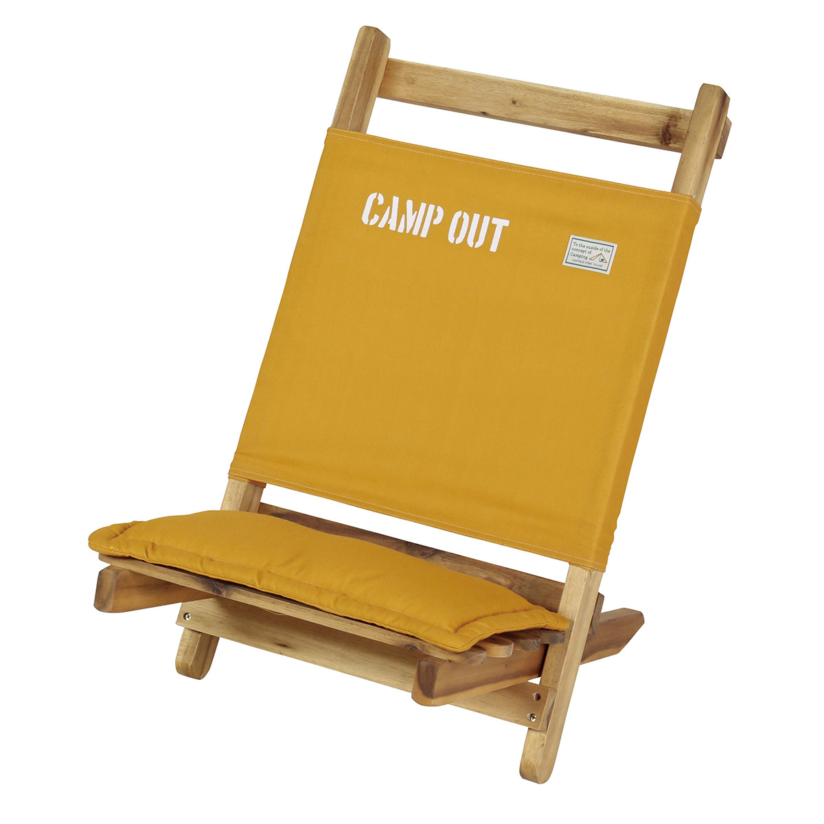 キャンプアウト ロースタイルチェア（オールドイエロー） - アウトドア