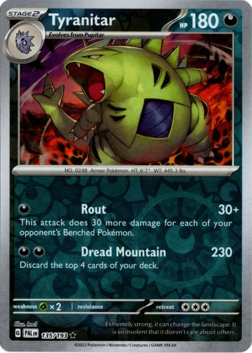 バンギラス 海外版 英語版 リバホロ Tyranitar - 135/193 -【Card