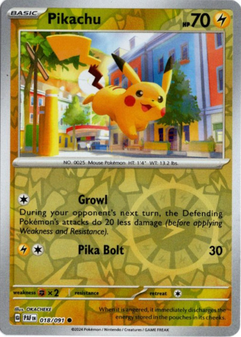 ピカチュウ 海外版 英語版 リバホロ Pikachu - 018/091 -【Card Chicken】