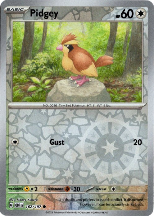 ポッポ 海外版 英語版 リバホロ Pidgey - 162/197 -【Card Chicken】