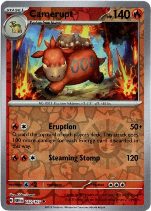 バクーダ 海外版 英語版 リバホロ Camerupt - 032/197 -【Card Chicken】
