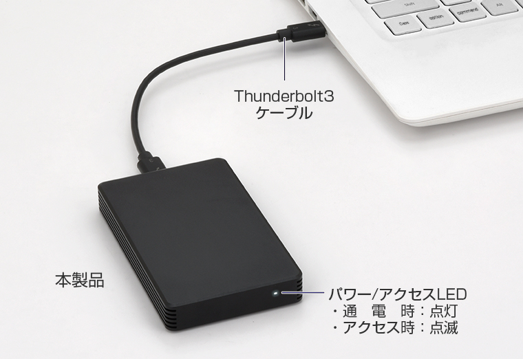 販売終了】 Thunderbolt3 Portable NVMe SSD 2TB (CPNVTB3V2-2000