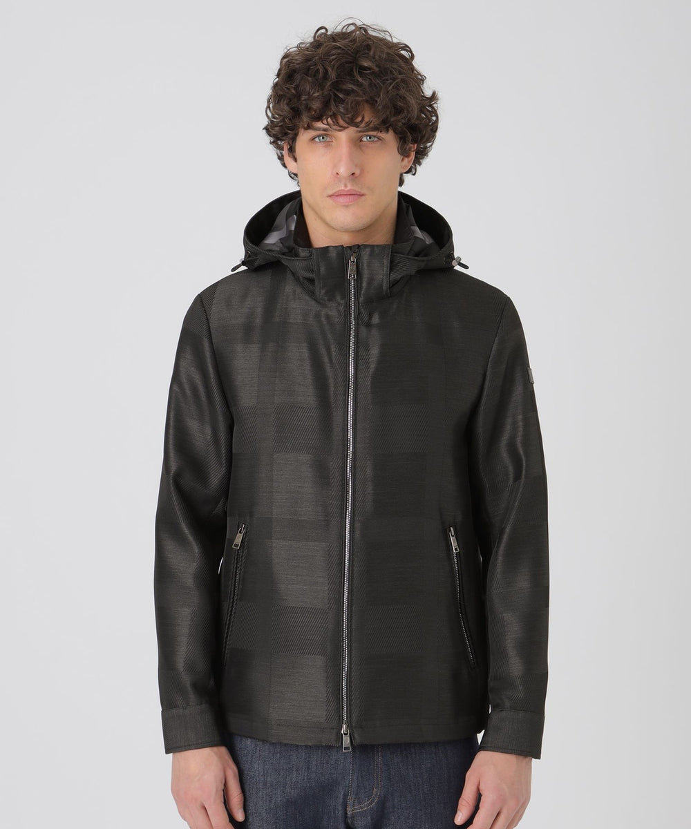 シャドーチェックカルゼパーカー（ブルゾン）｜BLACK LABEL