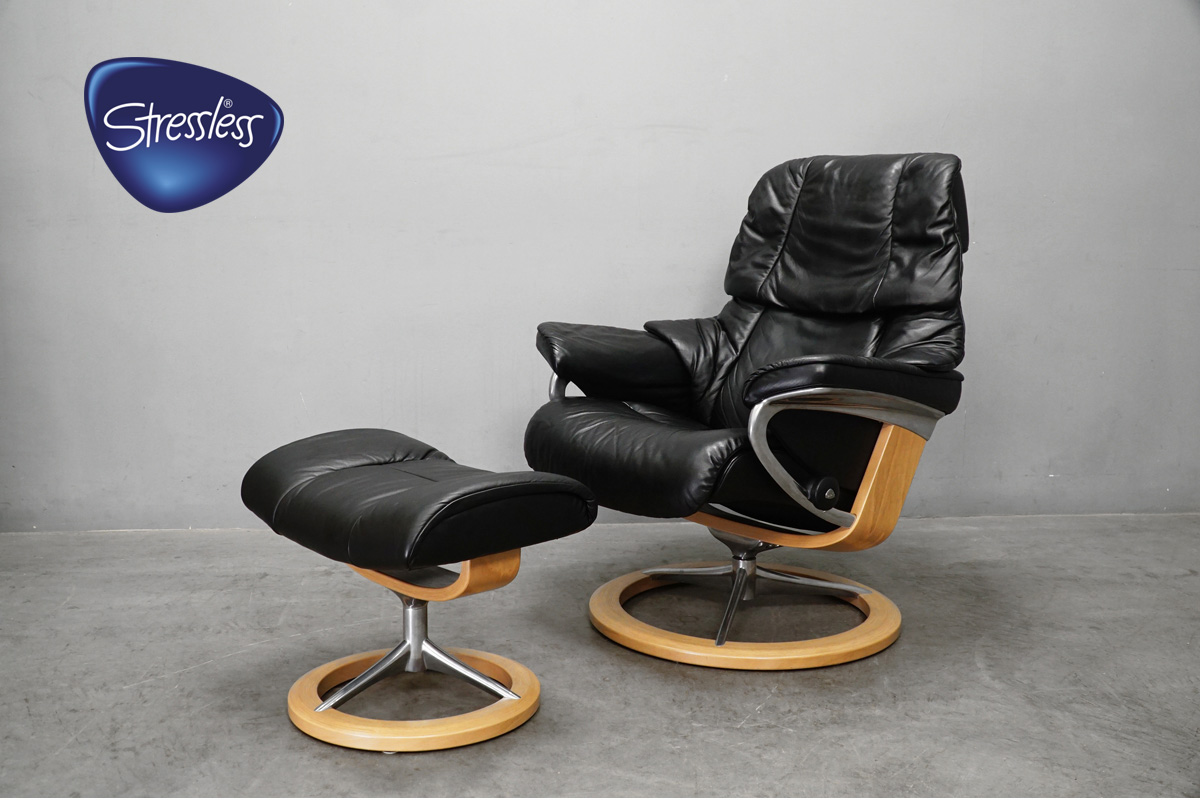 ノルウェーEKORNES 37万「ロイヤル/Royal」リクライニングチェア本革