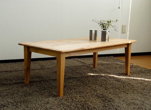 上質なアルダー材無垢材【MU*KU】ローテーブル105：オシャレ家具のお店