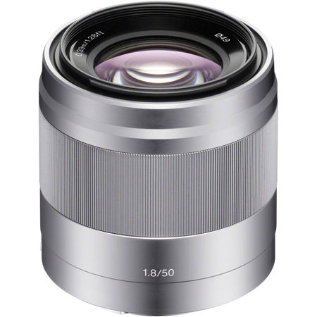 Sony E 50mm f/1.8 OSS Lens for Sony E, Silver SEL50F18