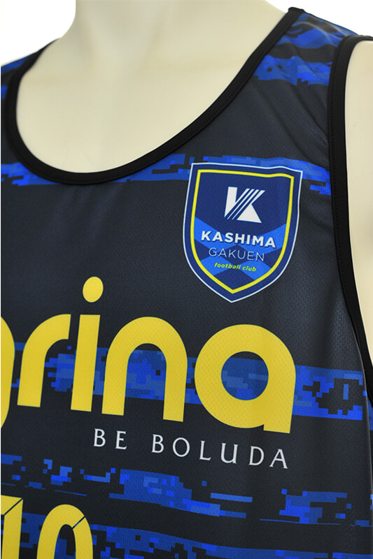 鹿島学園サッカー部 紺 青 デジカモボーダーデザイン サッカービブス