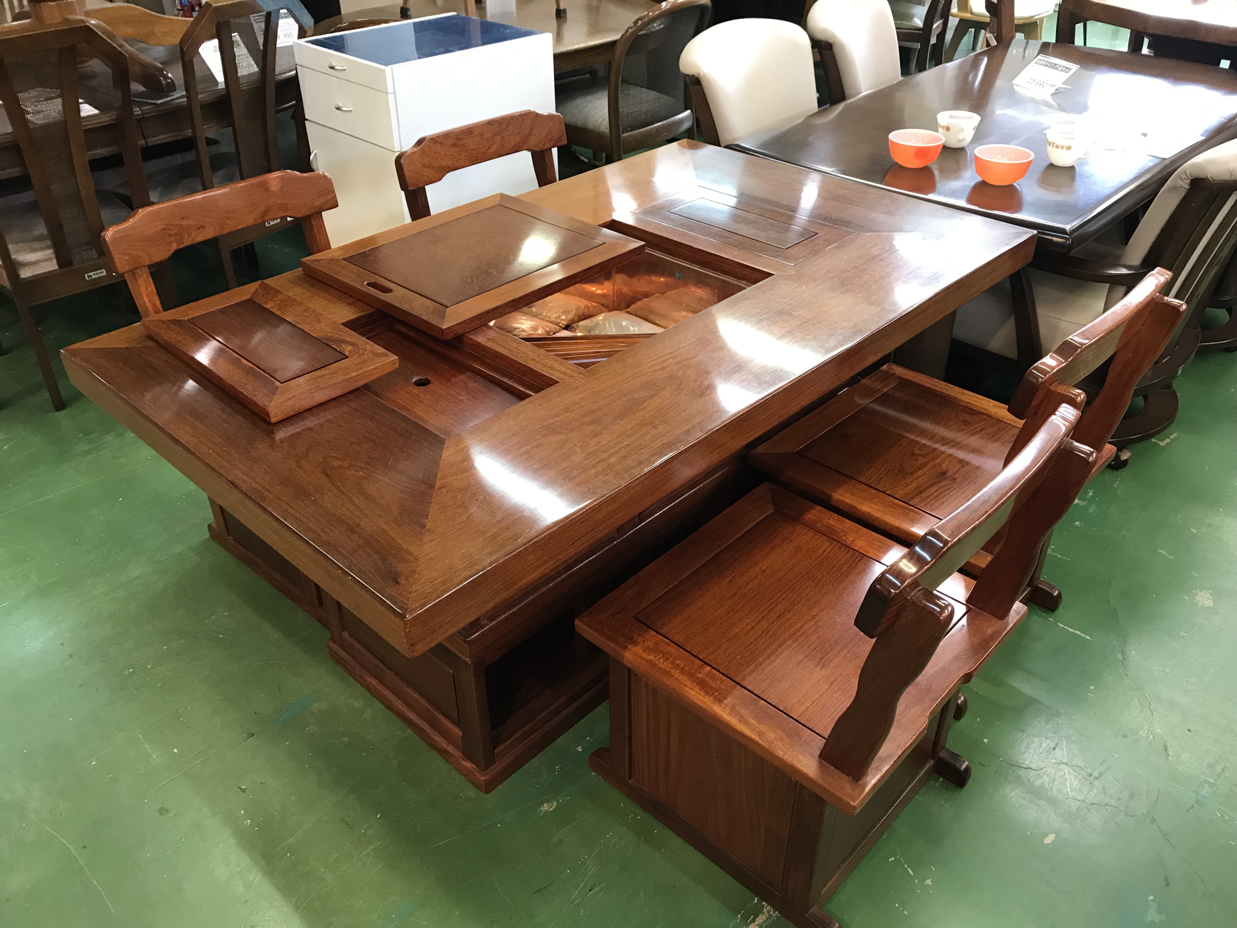 総花梨囲炉裏ダイニングセット買取致しました|愛品館八千代店