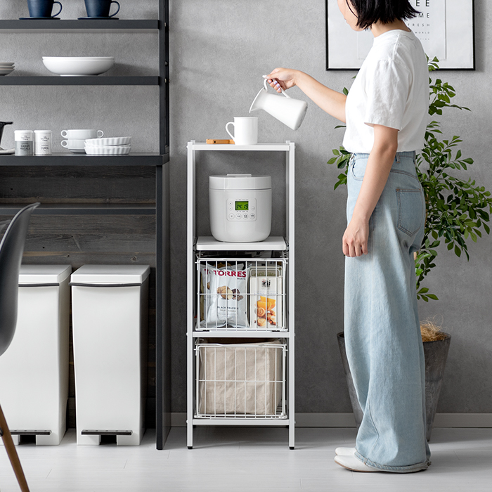 スリム隙間収納ラック emery (エメリー) ロータイプ | 家具