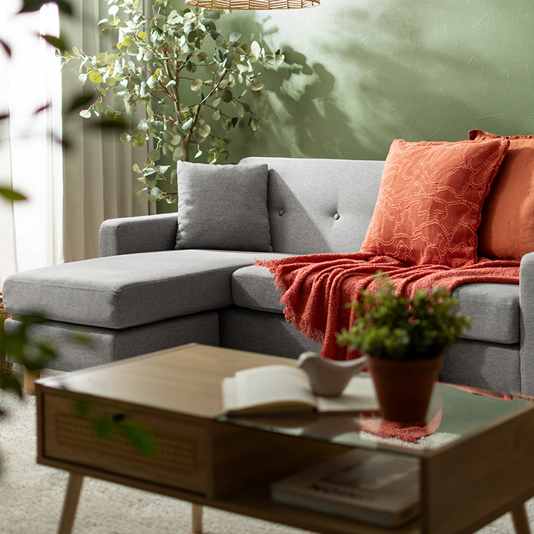 3人掛けカウチソファ L字 切り離し可能 極厚ウレタン rond | 家具