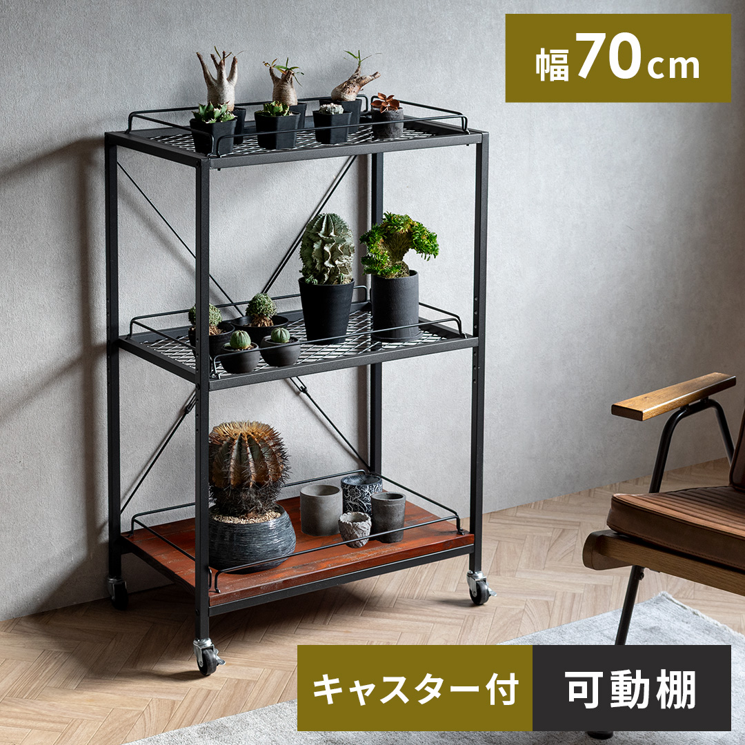 ヴィンテージ調ボタニカルラック BILLS(ビルズ)70cm幅 | 家具