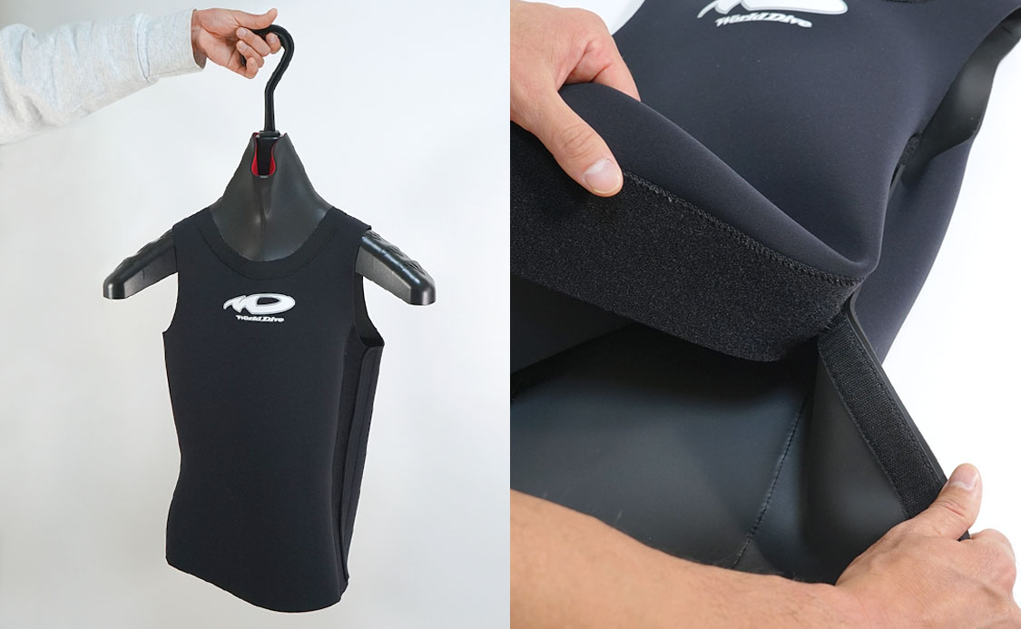 着るだけでセミドライスーツに変化する保温インナー「World Dive
