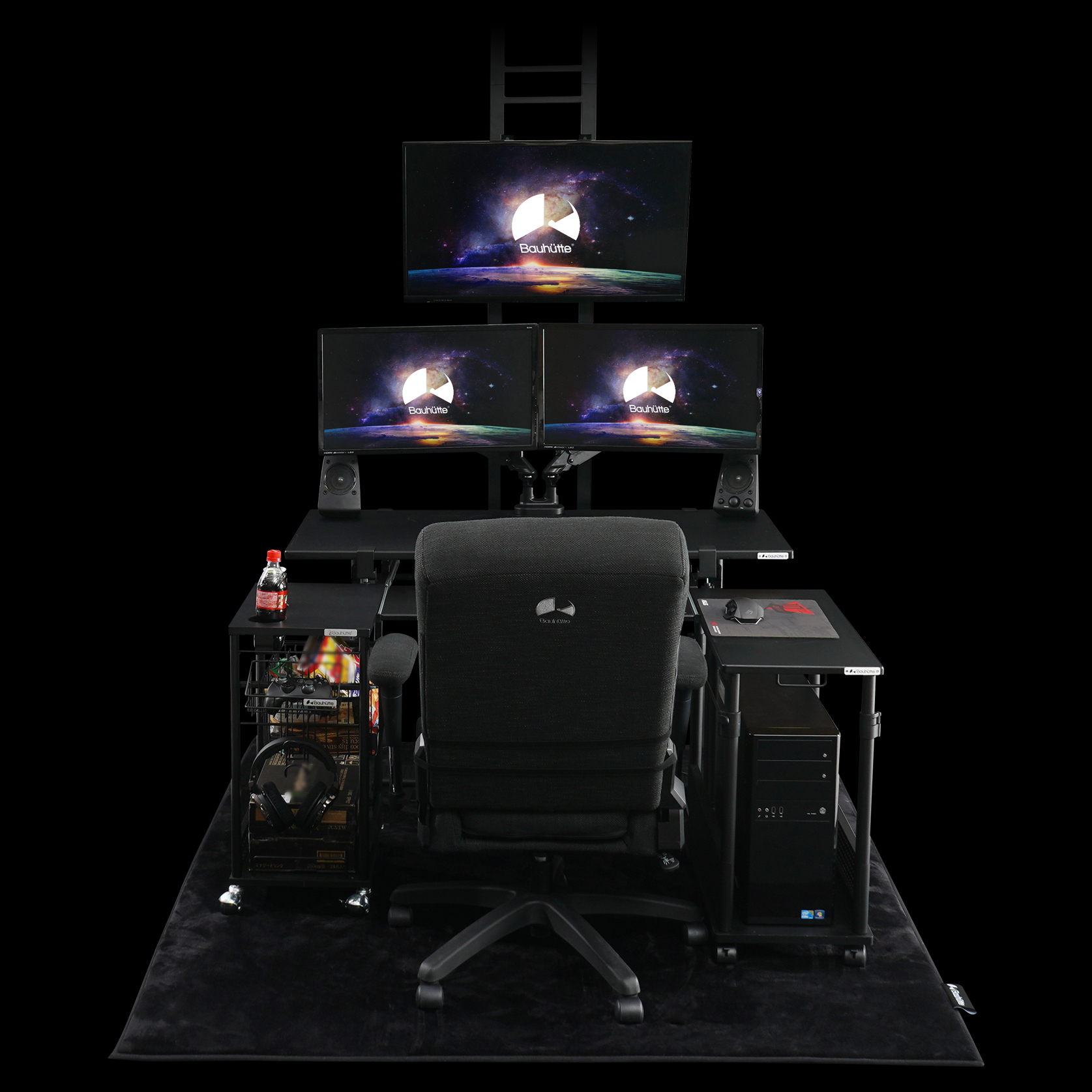 ツインポールテレビスタンド BHV-2400-BK | Bauhütte®