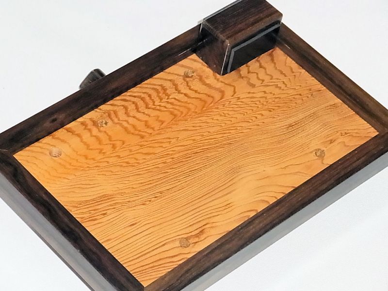 ヘラブナ釣り用手作りお膳 シャム柿回し 屋久杉作り