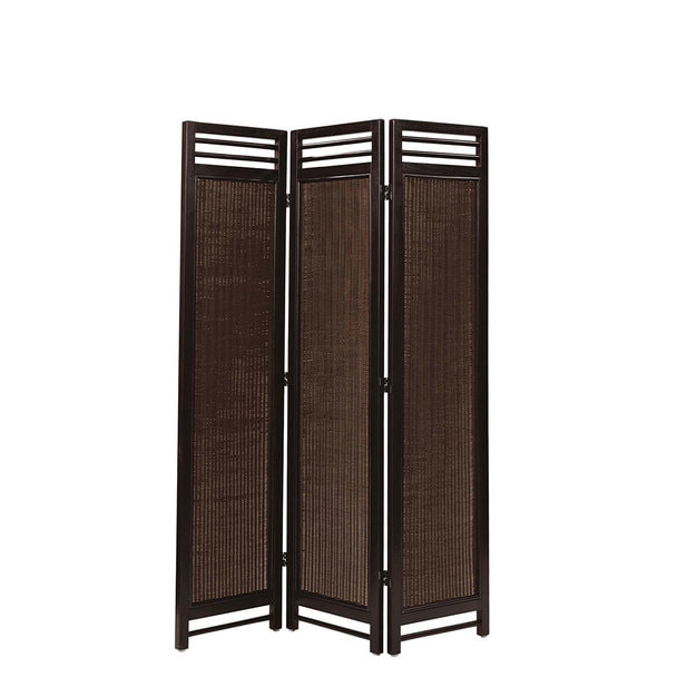 ラタンパーテーション SW07AT（3連タイプ）ダークブラウンの卸・通販
