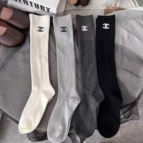 chanelシャネル靴下ソックス コットン ストッキング ブランドミドル