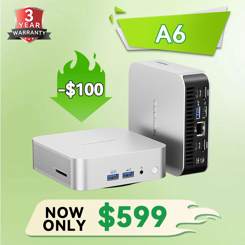 GEEKOM A6 Budget Mini PC - AMD Ryzen 7 6800H & Radeon 680M GPU