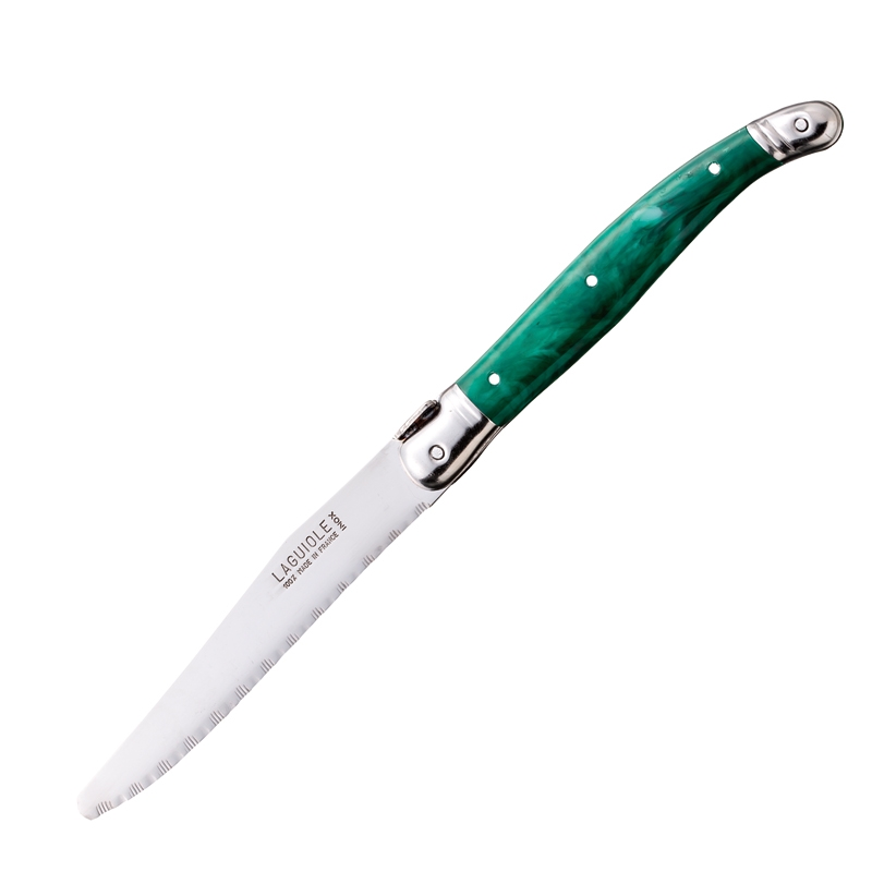 ラギオール テーブルナイフ グリーン/LAGUIOLE カトラリー/グローバル