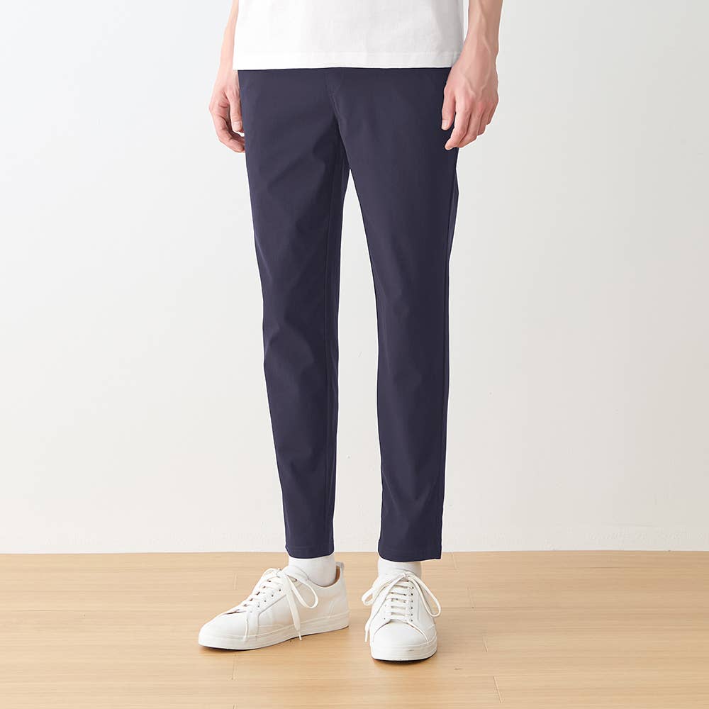 テーパード】ベルトループ付き ドライレーヨン混ストレッチパンツ