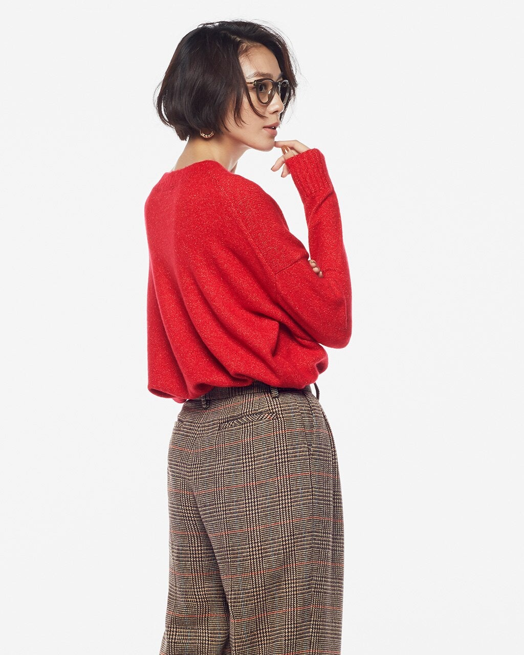 グロッシーミックス・クルーネックセーター/DoCLASSE