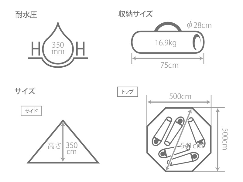レンコンテント2L（タン） T5-737-TN - DOD（ディーオーディー）【公式
