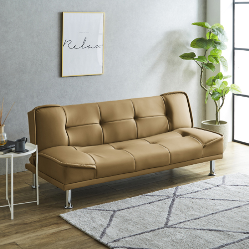シンプルデザインソファーベッド ライトブラウン色 SB-AB-LBR 後藤家具