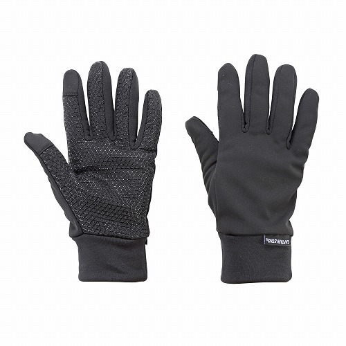 軽量防風グローブ(ブラック)L UX-1270 CAPTAIN STAG 防寒手袋