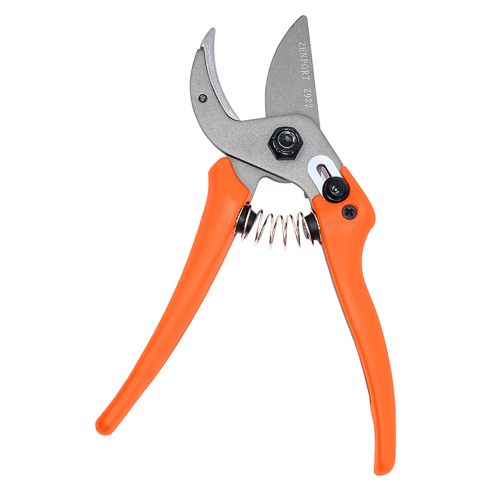 Zenport Z922 Pruner, Portable Anvil, Orange Handles, 7.5-inch Long