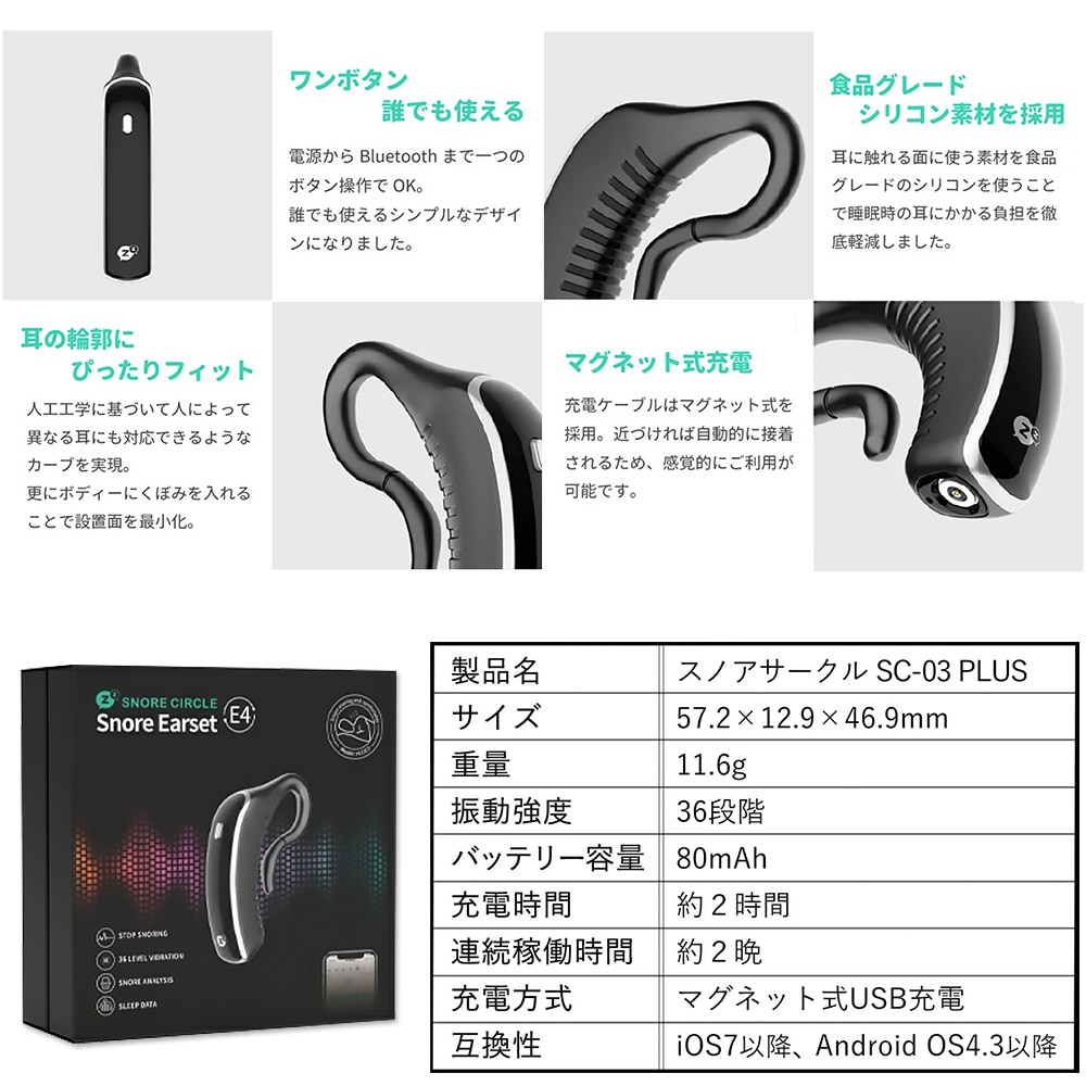いびき軽減デバイス「スノアサークルPlus」: 生活雑貨・家電／は
