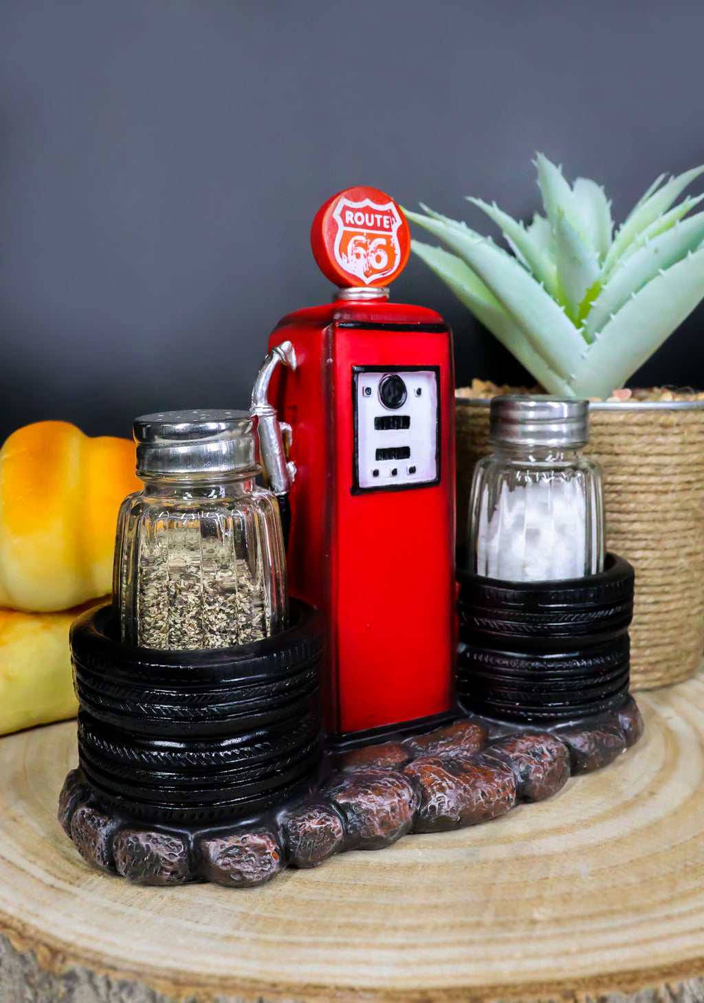 Highway Route 66 Old Fashioned Gas Pump Station Salt And Pepper