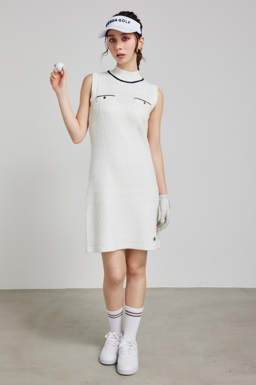 RIENDA GOLF | 【RIENDA GOLF】シャイニーツイードモックネックニット